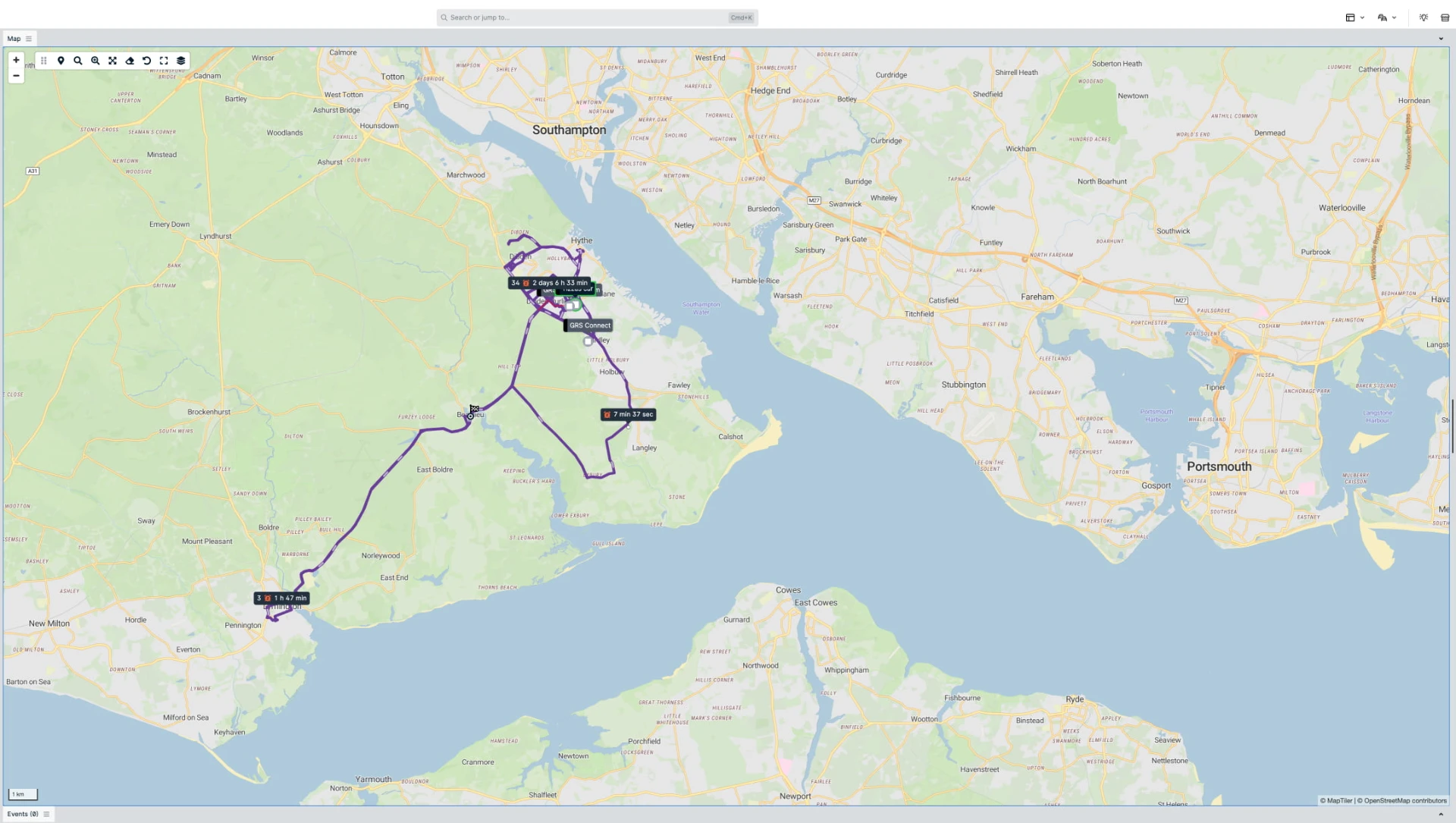 GRS Fleet Telematics tracking platform on desktop Real-time GPS tracking system for cars shown on desktop interface