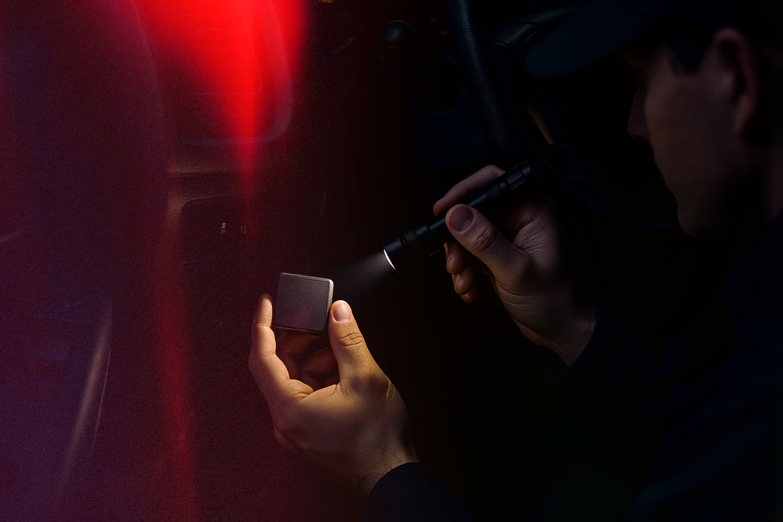 Professional installing hidden van trackers to prevent van theft